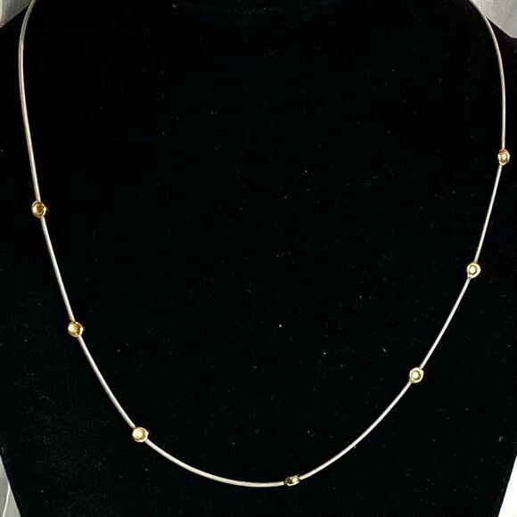 UQ# Sterling 925 Silver Chain w/ Vermeil accent Beads - Picture 3 of 10